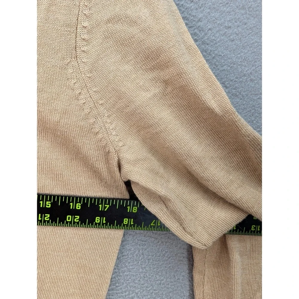 Duluth Trading Co Sweater Womens Sz Small Merino Wool V-Neck Pullover Preppy Tan